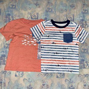 TODDLER BOYS 2 PC SHARK TEE SHIRTS, SZ 3T. NEW & NEVER WORN!